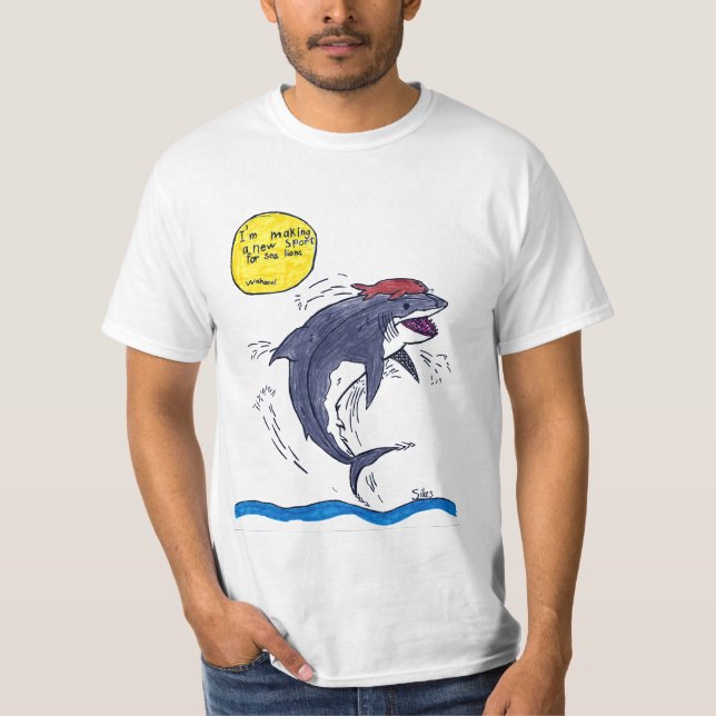 Camiseta Persona que practica surf del tiburón de Silas (Anverso)