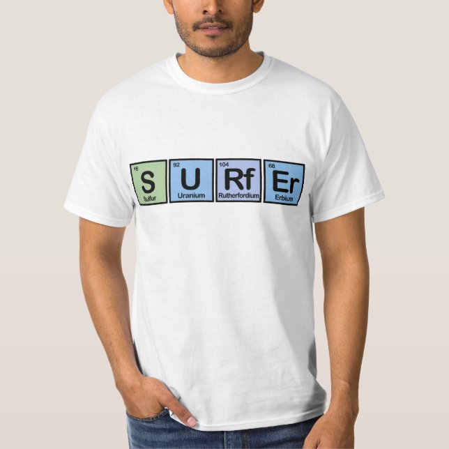 Camiseta Persona que practica surf hecha de elementos (Anverso)