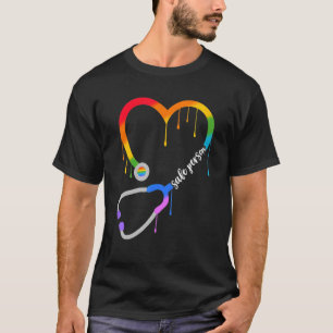 Camiseta Persona Segura Corazón Estetoscopio Enfermera Cna