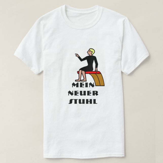 Camiseta Persona sentada en una silla de texto mein neuer S (Diseño del anverso)