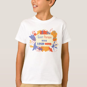 Camiseta Persona tranquila con mente ruidosa azul amarillo