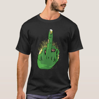 Camiseta Persona Valiente con Dedo Medio Zombie