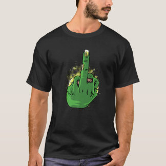 Camiseta Persona Valiente con Dedo Medio Zombie