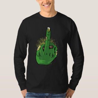 Camiseta Persona Valiente con Dedo Medio Zombie
