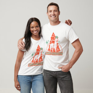 Camiseta Personaje de animal de Navidad Llama Alpaca Retro