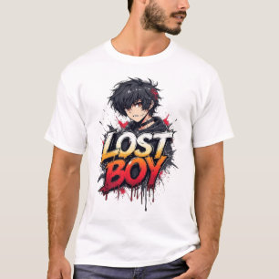 Camiseta Personaje de Anime Niño Perdido Graffiti Gráfico -