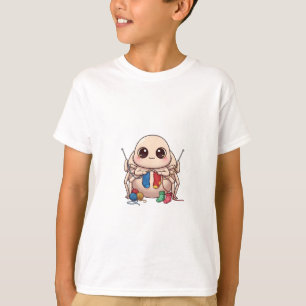 Camiseta Personaje de Araña Adorable Tejiendo para Niños
