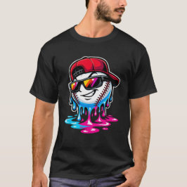 Camiseta Personaje de béisbol derretido goteando