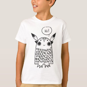 Camiseta Personaje de caricatura de monstruo lindo