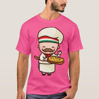 Camiseta Personaje de carne de chef de cocina italiana de P