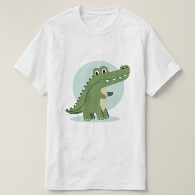 Camiseta Personaje de cocodrilo lindo (Diseño del anverso)