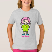 Personaje de dibujos animados con cabello rosa fel
