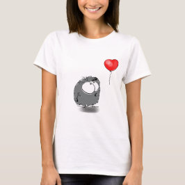 Camiseta Personaje de dibujos animados con globo de corazón
