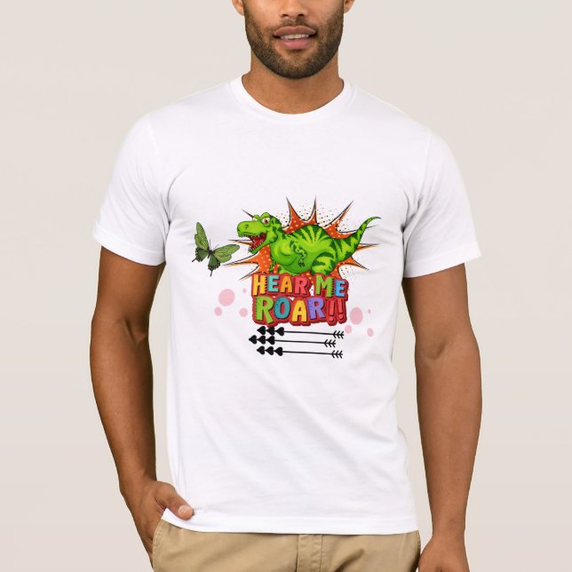 Camiseta personaje de dibujos animados de dinosaurios con e (Anverso)