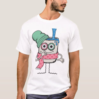 Camiseta Personaje de dibujos animados de leche hipster con