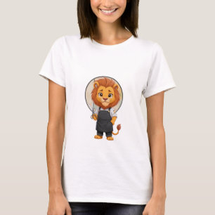 Camiseta Personaje de dibujos animados de león barbero ador