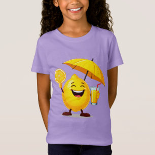 Camiseta Personaje de dibujos animados de limón feliz soste