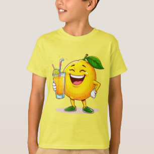 Camiseta Personaje de dibujos animados de limón feliz soste