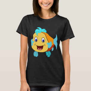 Camiseta Personaje de dibujos animados de pez dorado feliz