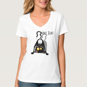 Camiseta Personaje de dibujos animados divertido gato al re
