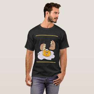 Camiseta personaje de dibujos animados huevo frito con gran