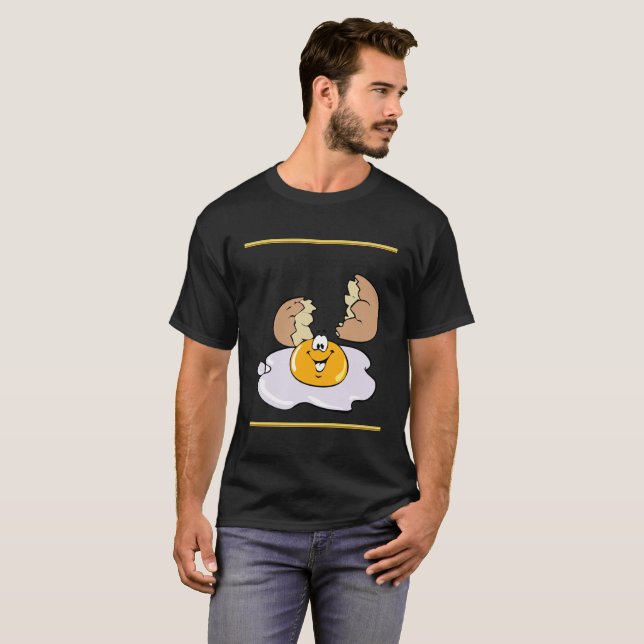 Camiseta personaje de dibujos animados huevo frito con gran (Anverso completo)