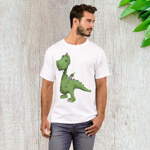 Camiseta Personaje de dinosaurio verde con púas moradas