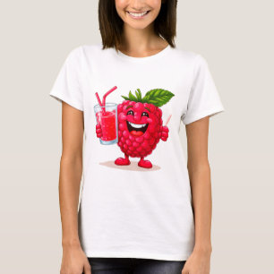 Camiseta Personaje de Frambuesa de Dibujos Animados con un 