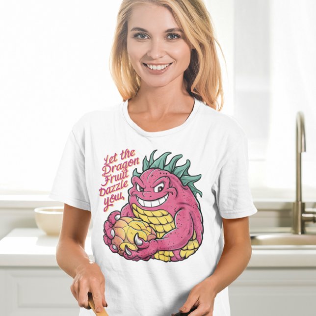 Camiseta Personaje De Fruta Dragón Disfrutando De Un Sabros (Subido por el creador)