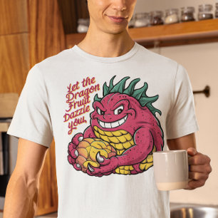 Camiseta Personaje De Fruta Dragón Disfrutando De Un Sabros