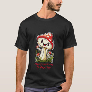 Camiseta personaje de hongo feliz con cara sonriente