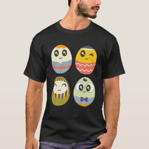 Camiseta Personaje de Huevo de Pascua Artsy Feliz Día de Pa