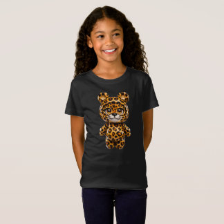 Camiseta Personaje de leopardo lindo chibi animal jungla
