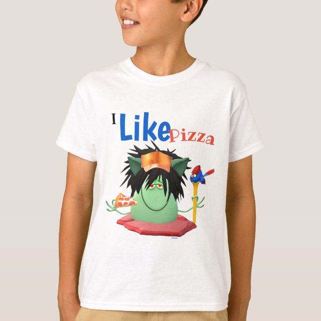Camiseta Personaje de Monstruo de Comer Pizza (Anverso)
