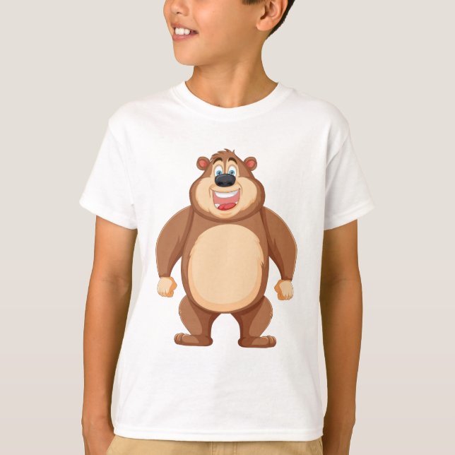 Camiseta Personaje de oso feliz Personalizado feliz (Anverso)