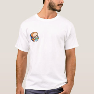 Camiseta Personaje de Pan Adorable Viajero Leyendo Mapa Mun