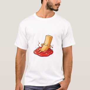 Camiseta Personaje de patata frita relajada descansando en 