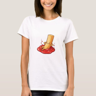 Camiseta Personaje de patata frita relajada descansando en