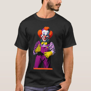 Camiseta Personaje de payaso colorido con traje brillante