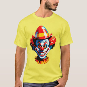 Camiseta Personaje de payaso colorido con traje brillante