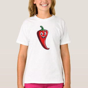 Camiseta Personaje de pimiento de dibujos animados en llama