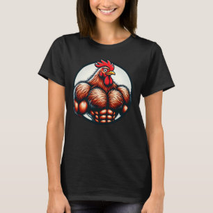 Camiseta Personaje de pollo musculoso para entusiastas del