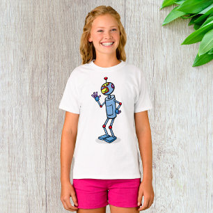 Camiseta Personaje de Robot Retro Futurista Saludando