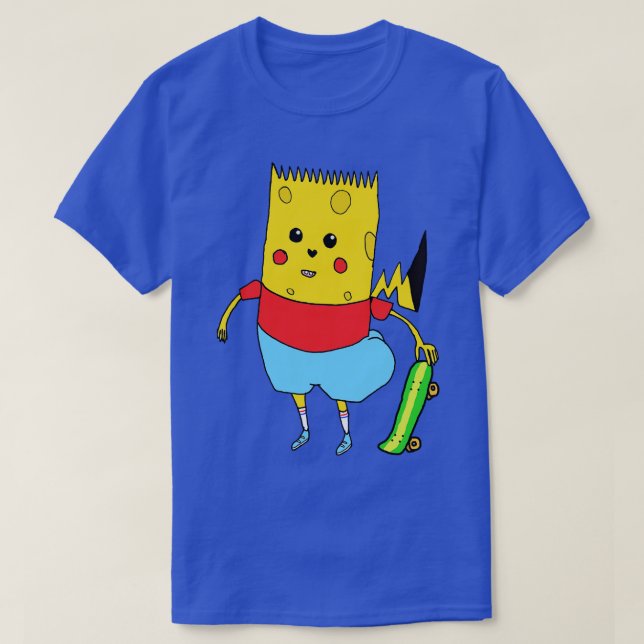 Camiseta Personaje de tono amarillo SpongeBart PikaPants Kn (Diseño del anverso)