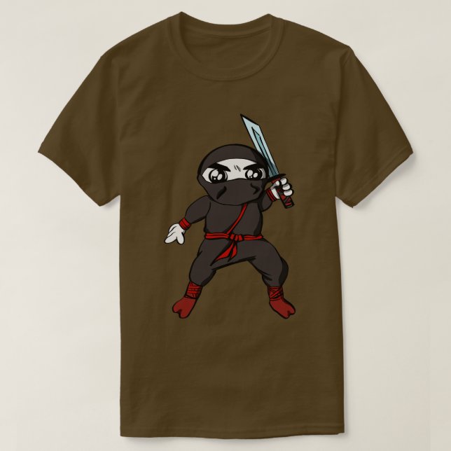Camiseta Personaje de toon Ninja con Katana (Diseño del anverso)