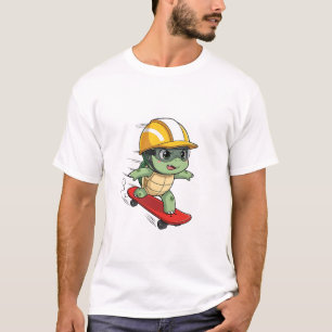 Camiseta Personaje de Tortuga Patinadora Veloz