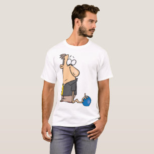 Camiseta Personaje divertido de bolos triste con bola de bo