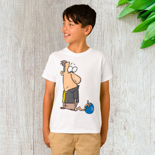 Camiseta Personaje divertido de bolos triste con bola de bo