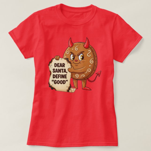 Camiseta Personaje Divertido de Galleta de Navidad (Diseño del anverso)