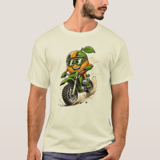 Camiseta Personaje divertido de motocross en bicicleta de t